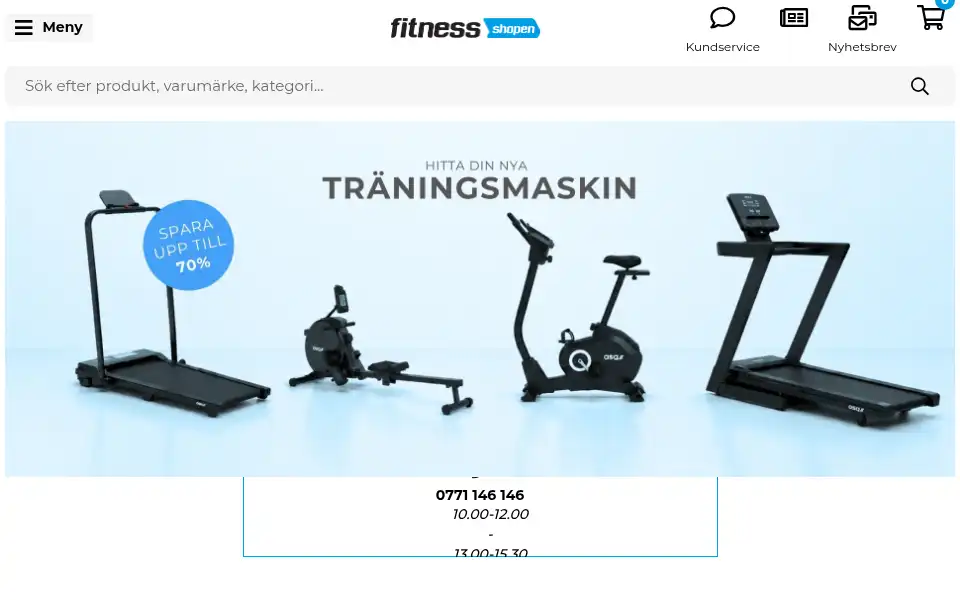 Screenshot of fitnessshoppen.se
