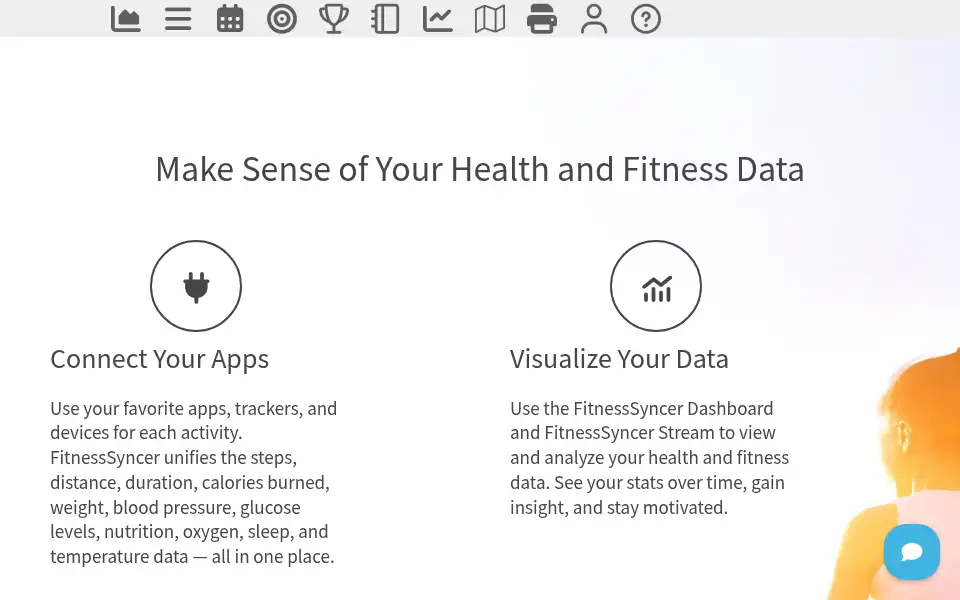 Screenshot of fitnesssyncer.com