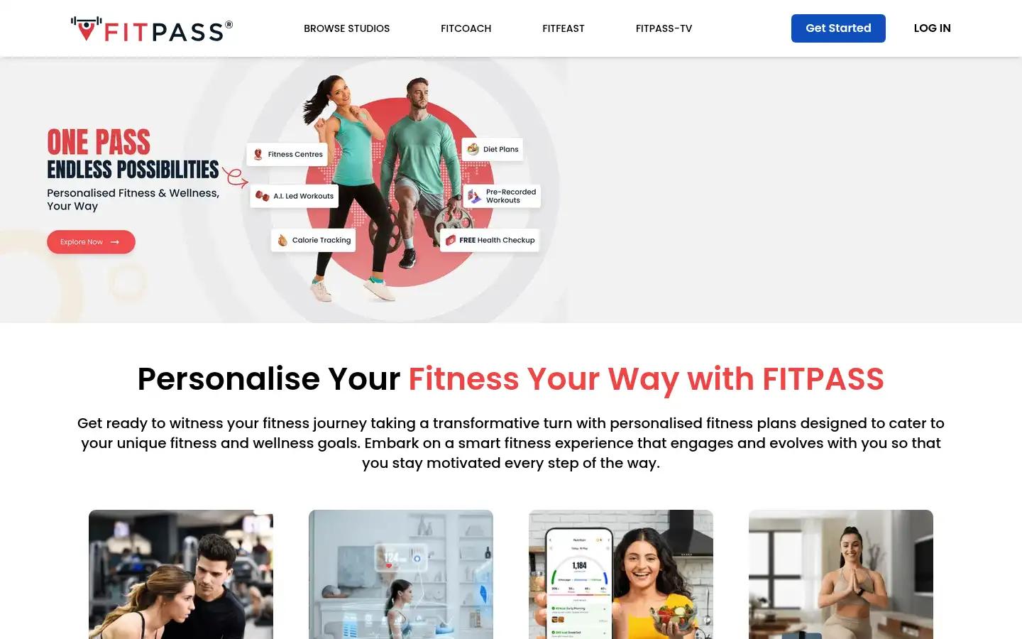 Screenshot of fitpass.co.in