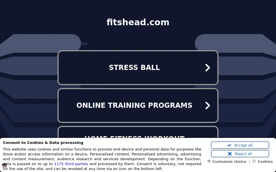 Screenshot of fitshead.com