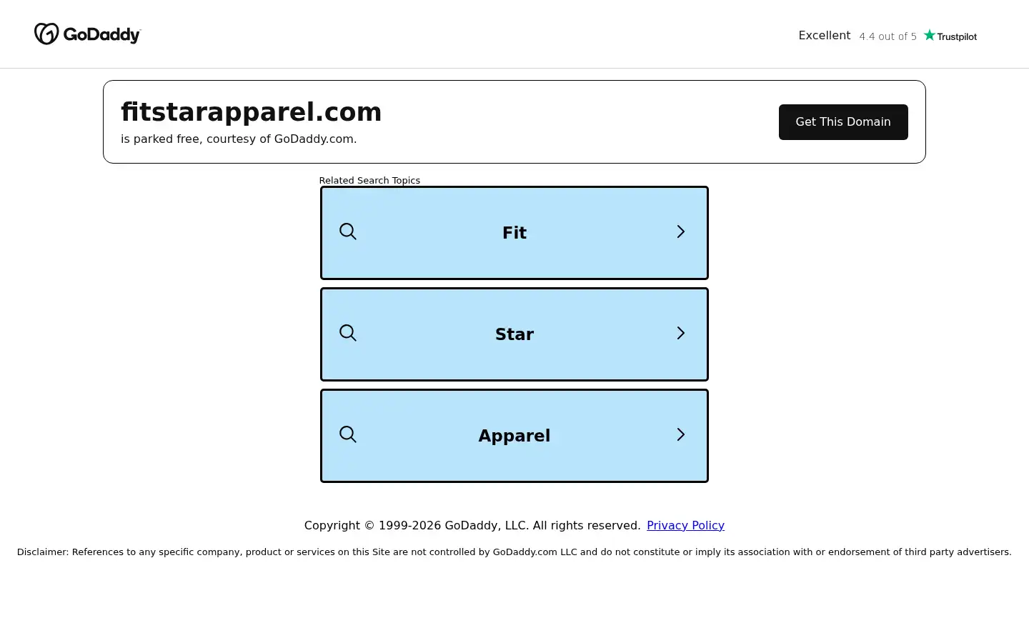 Screenshot of fitstarapparel.com