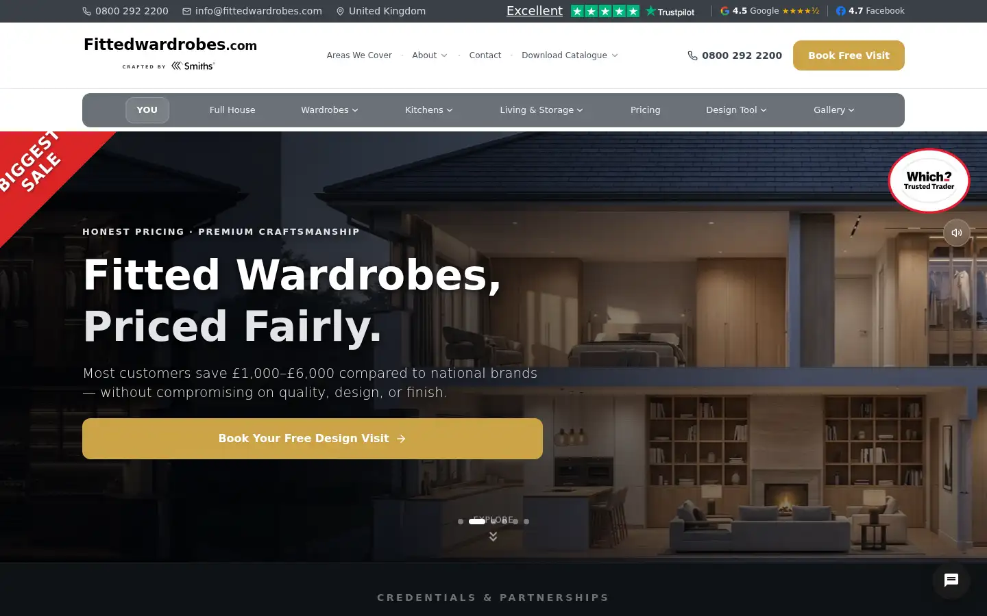 Screenshot of fittedwardrobes.com