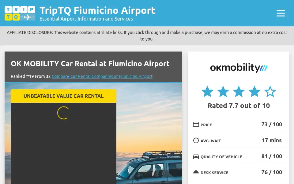 Screenshot of fiumicinoairport.com