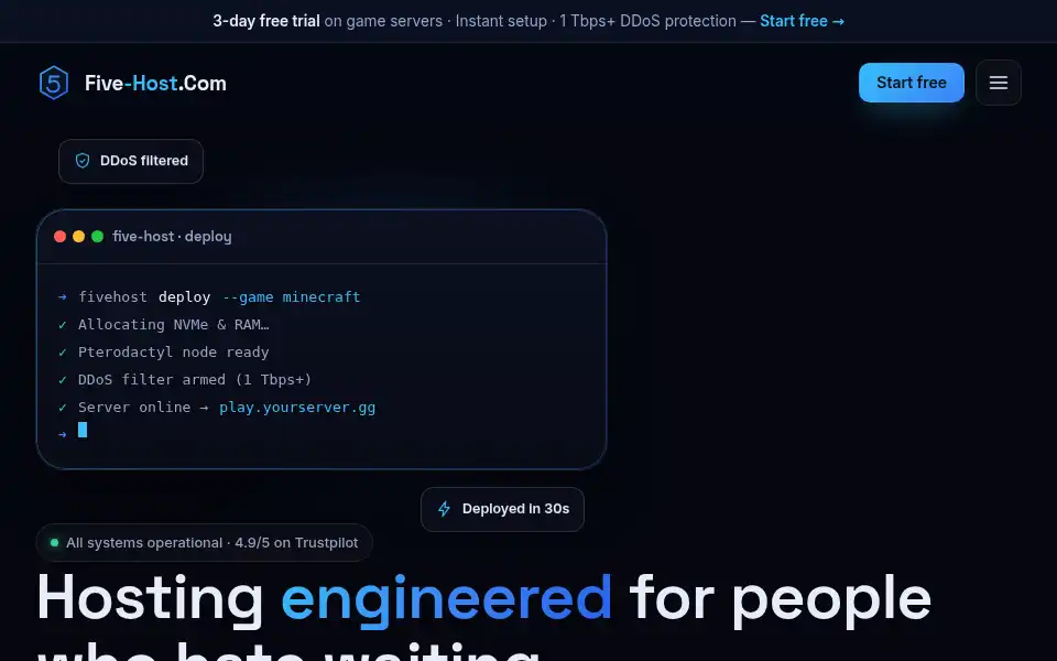 Screenshot of five-host.com