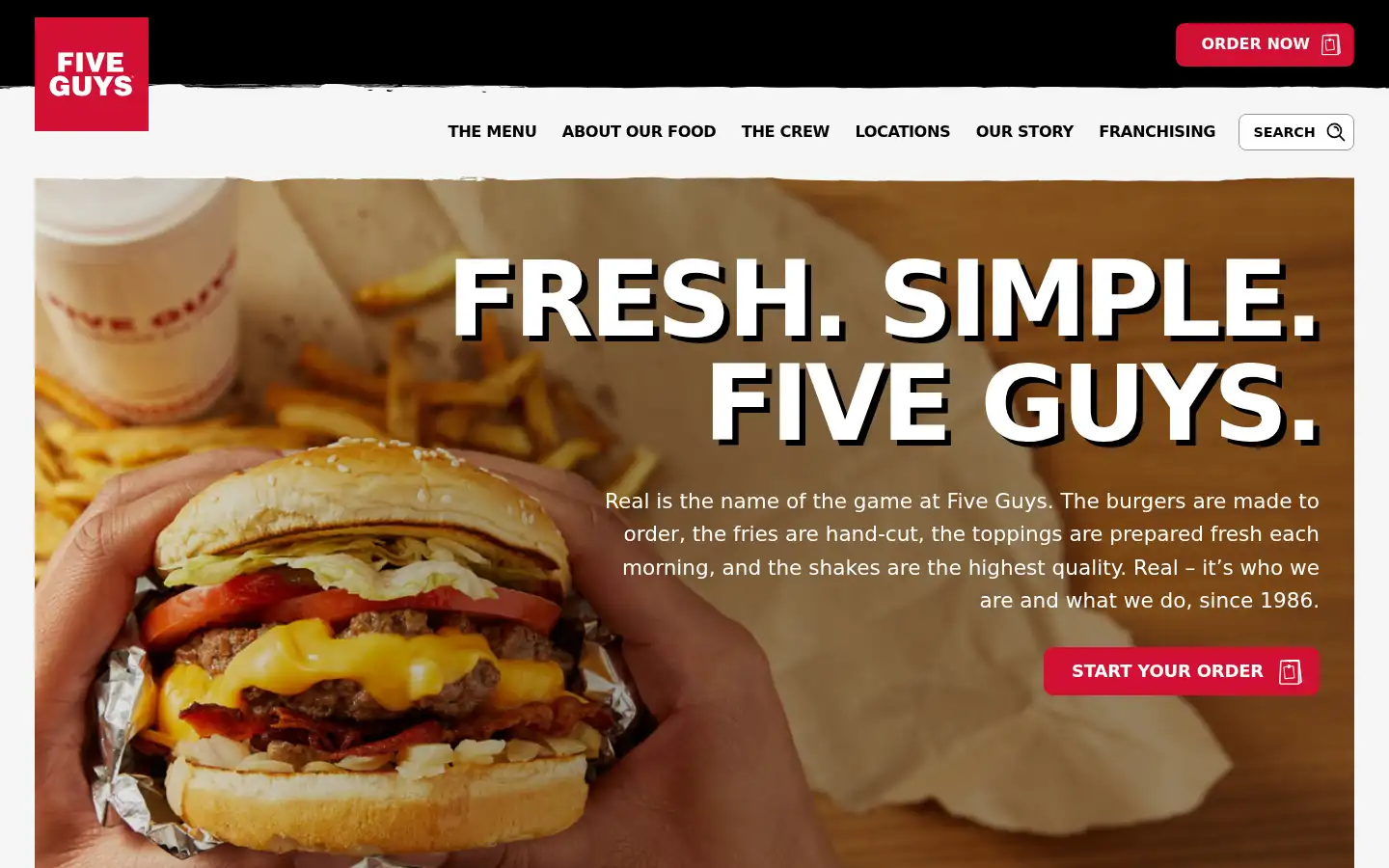 Screenshot of fiveguys.com
