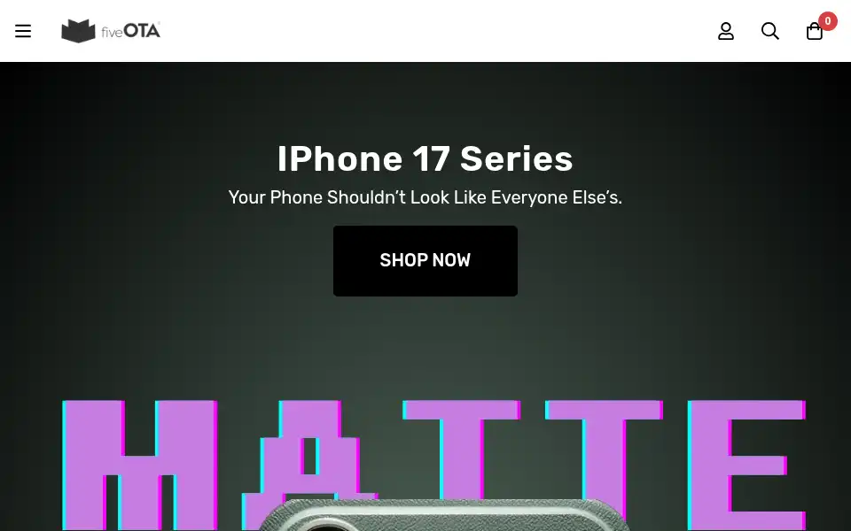 Screenshot of fiveota.com
