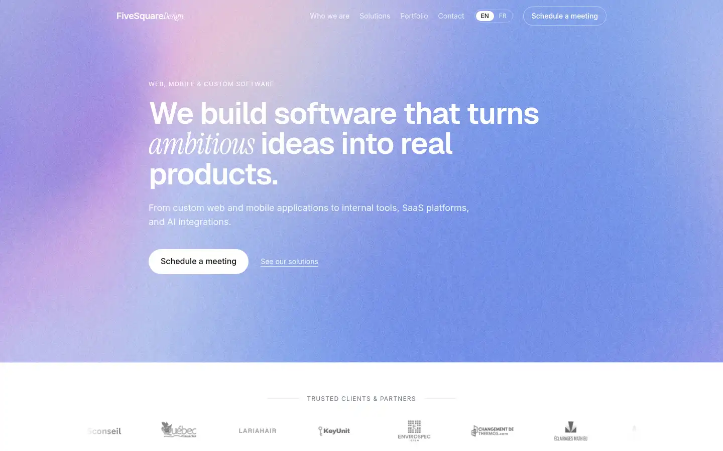 Screenshot of fivesquaredesign.com