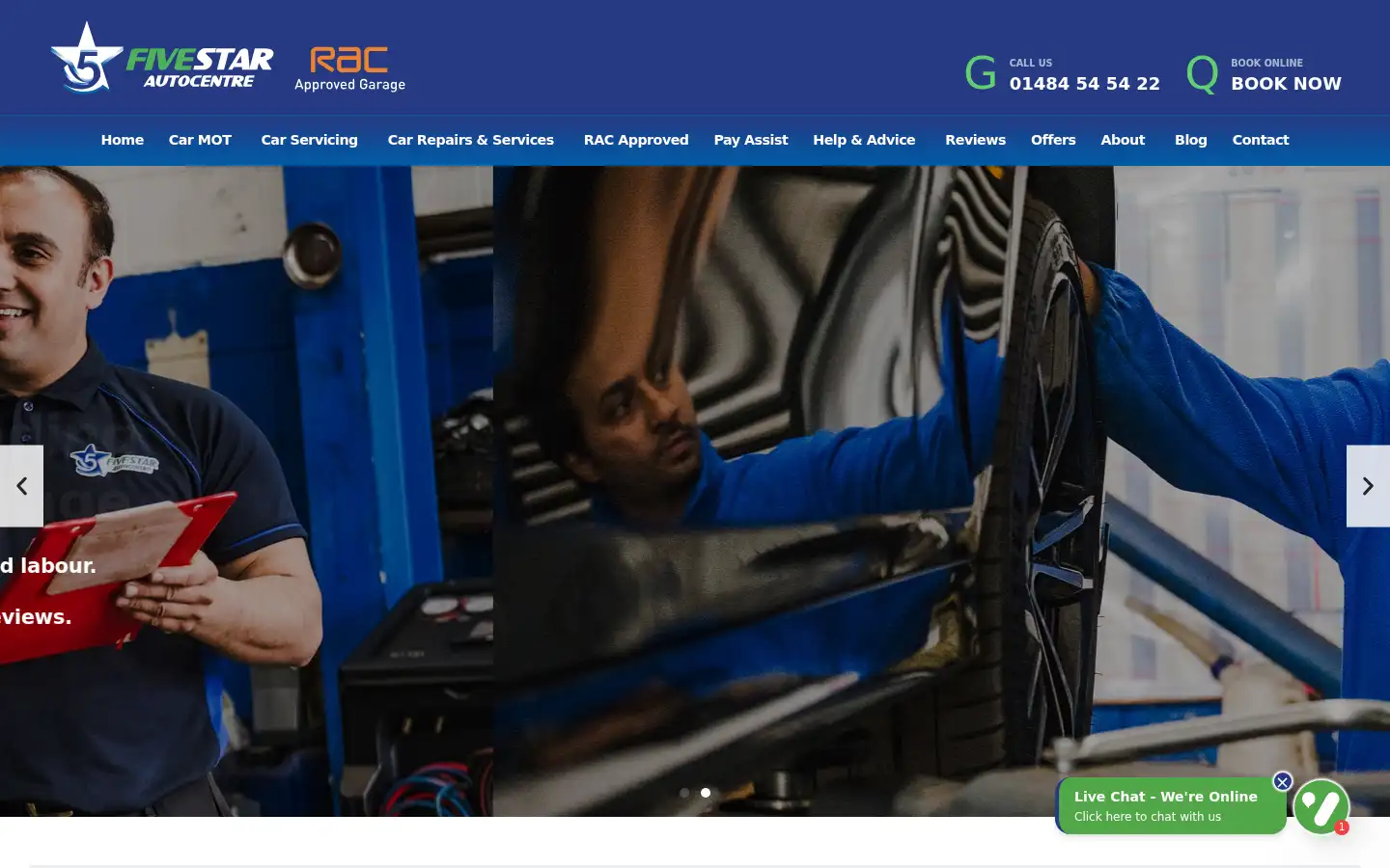 Screenshot of fivestarautocentre.co.uk