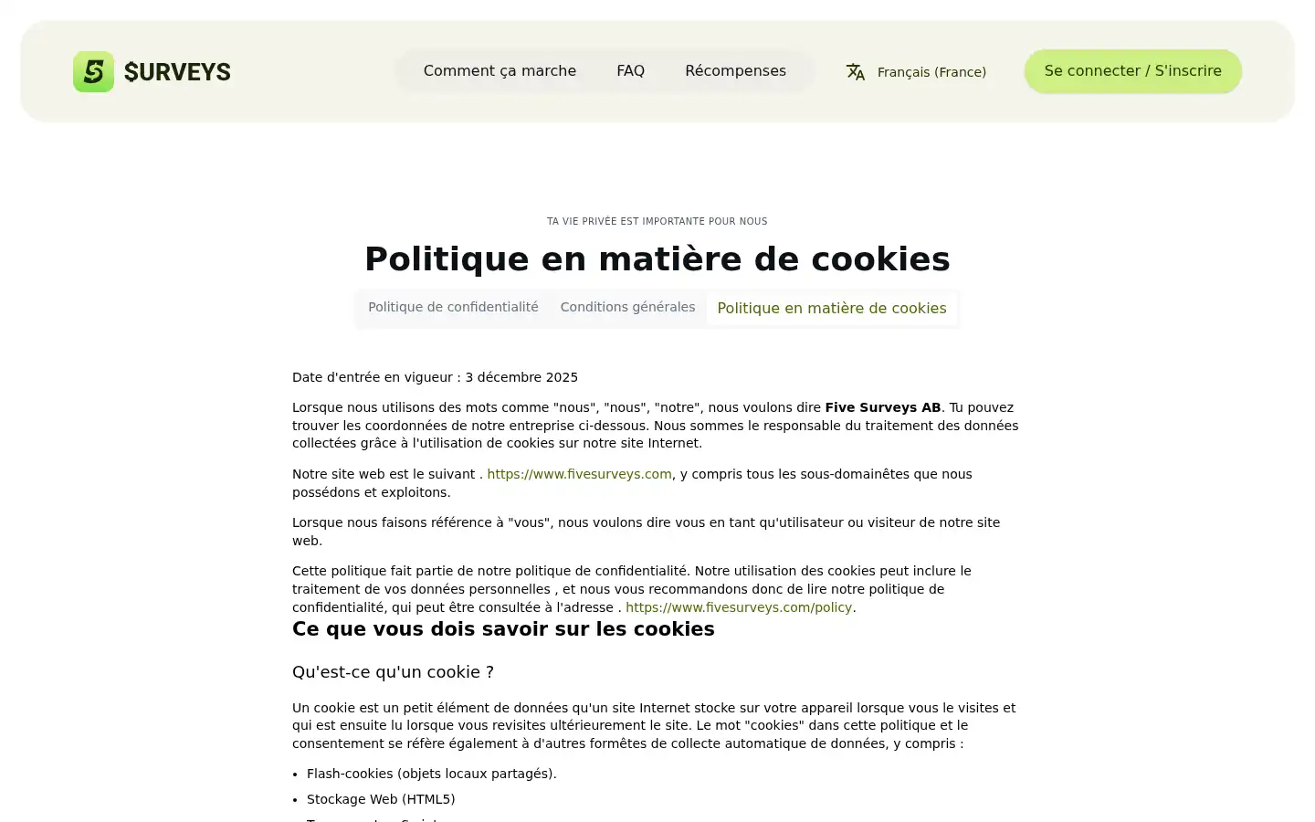 Screenshot of fivesurveys.com