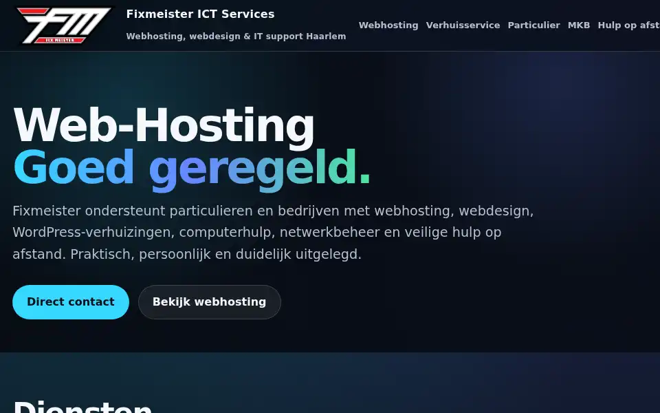 Screenshot of fixmeister.nl