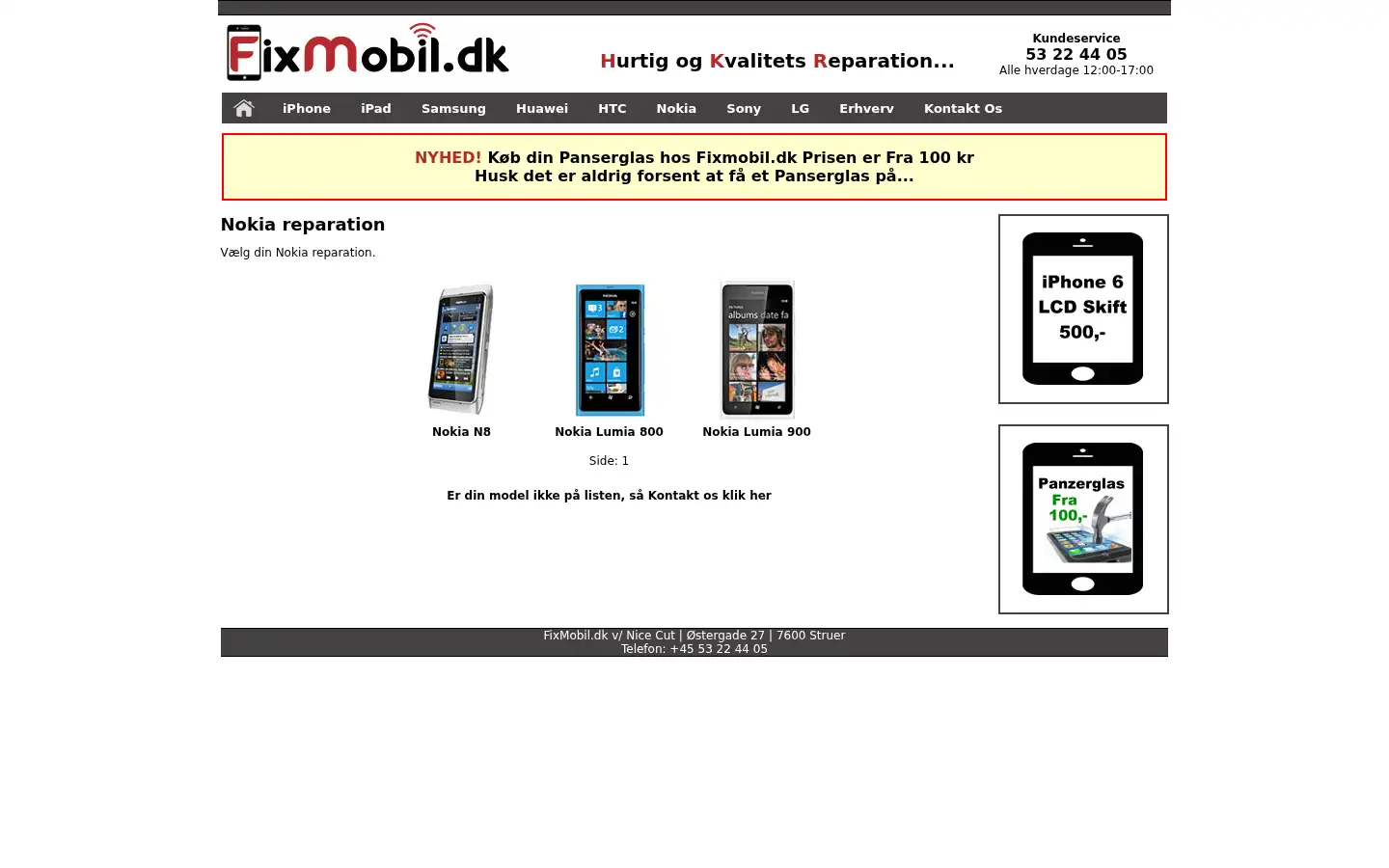 Screenshot of fixmobil.dk