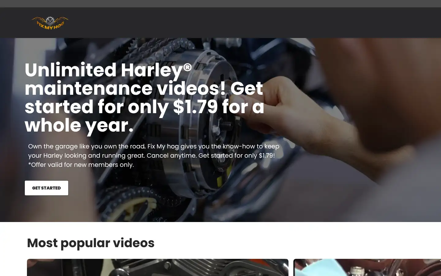 Screenshot of fixmyhog.com