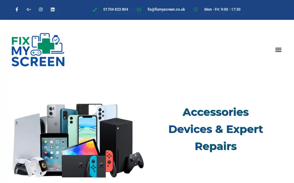 Screenshot of fixmyscreen.co.uk