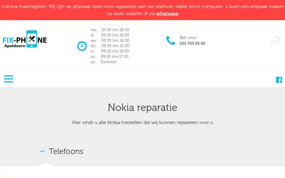 Screenshot of fixphoneapeldoorn.nl