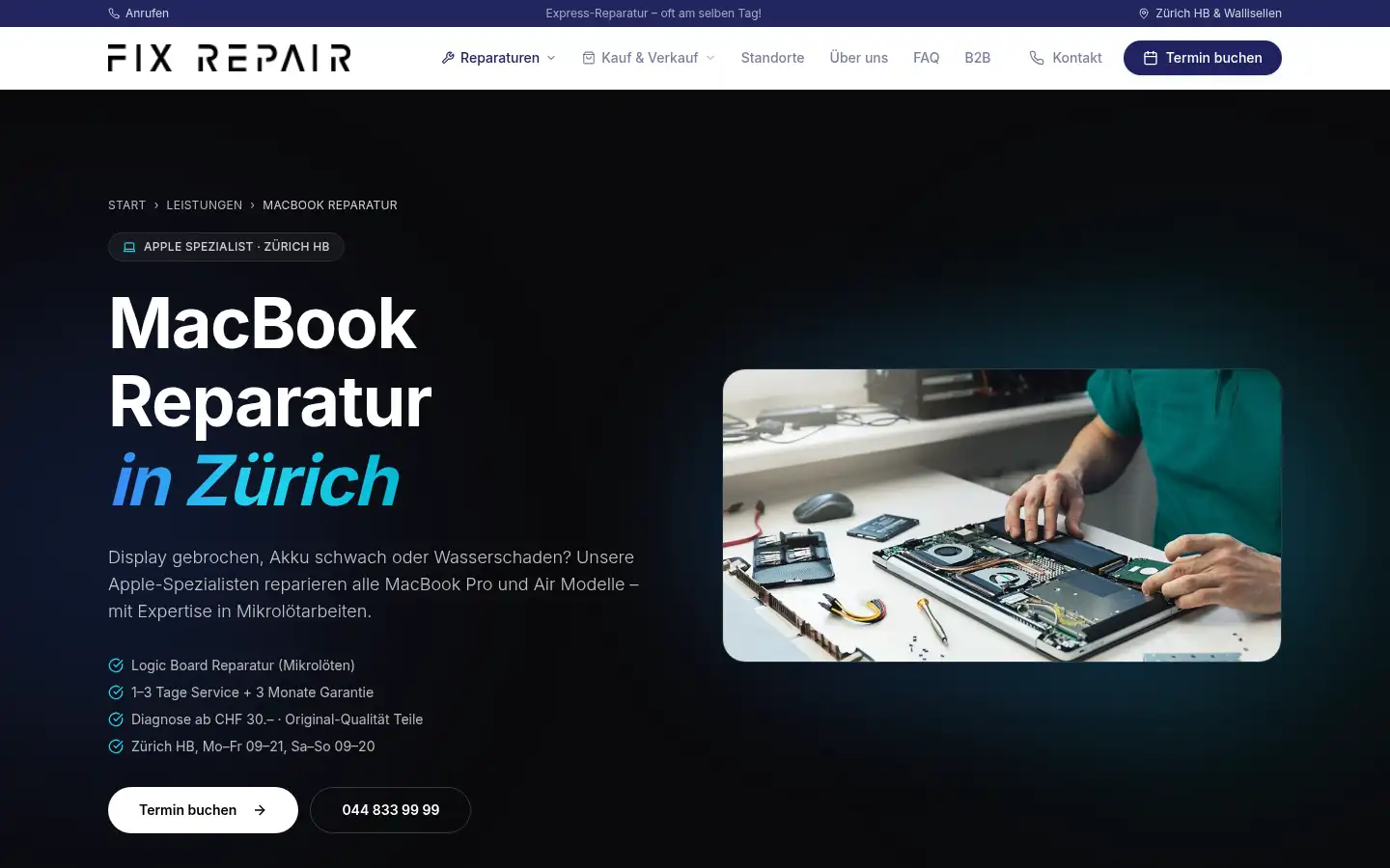 Screenshot of fixrepair.ch