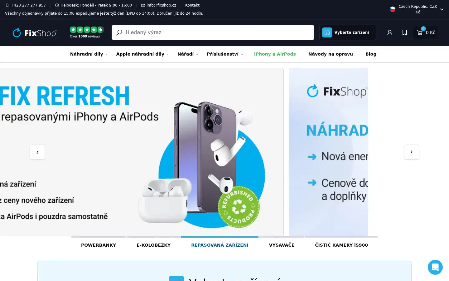 Screenshot of fixshop.cz