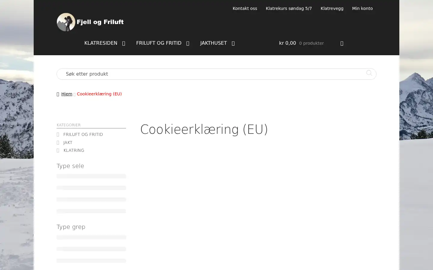 Screenshot of fjellogfriluft.no