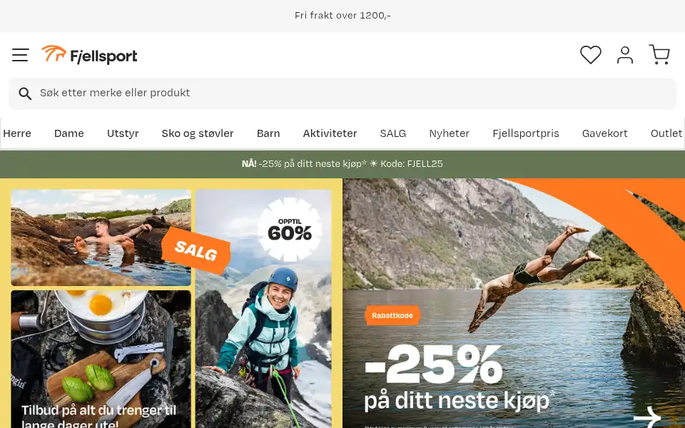 Screenshot of fjellsport.no