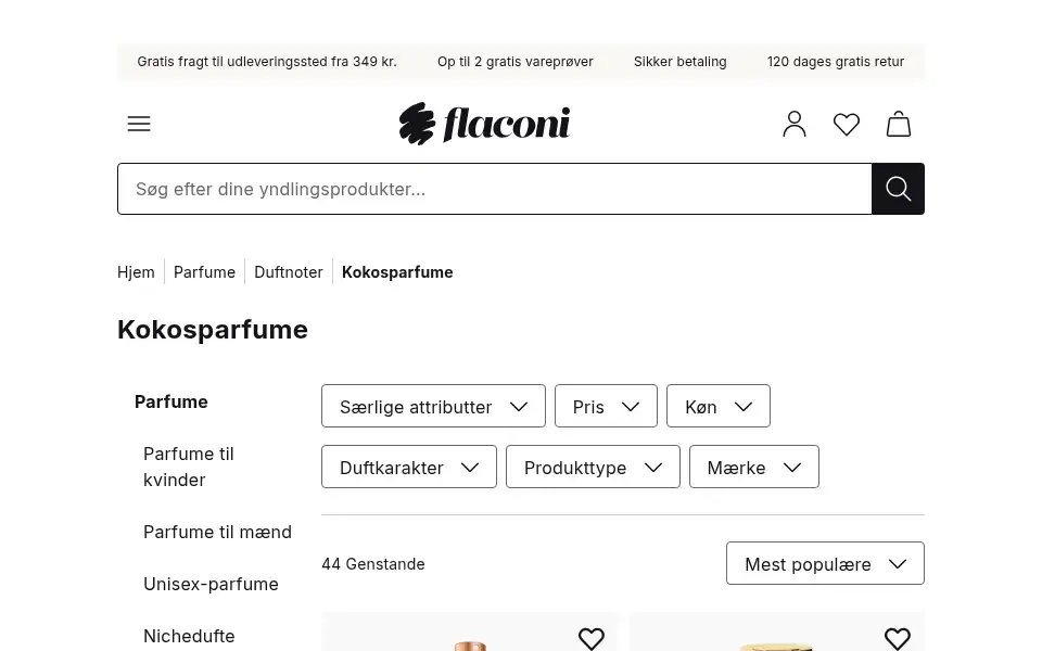 Screenshot of flaconi.dk