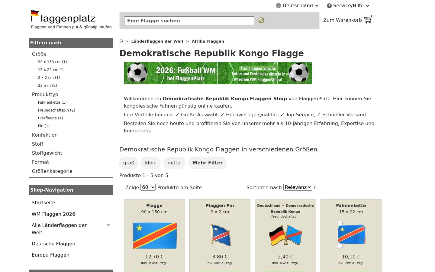 Screenshot of flaggenplatz.de