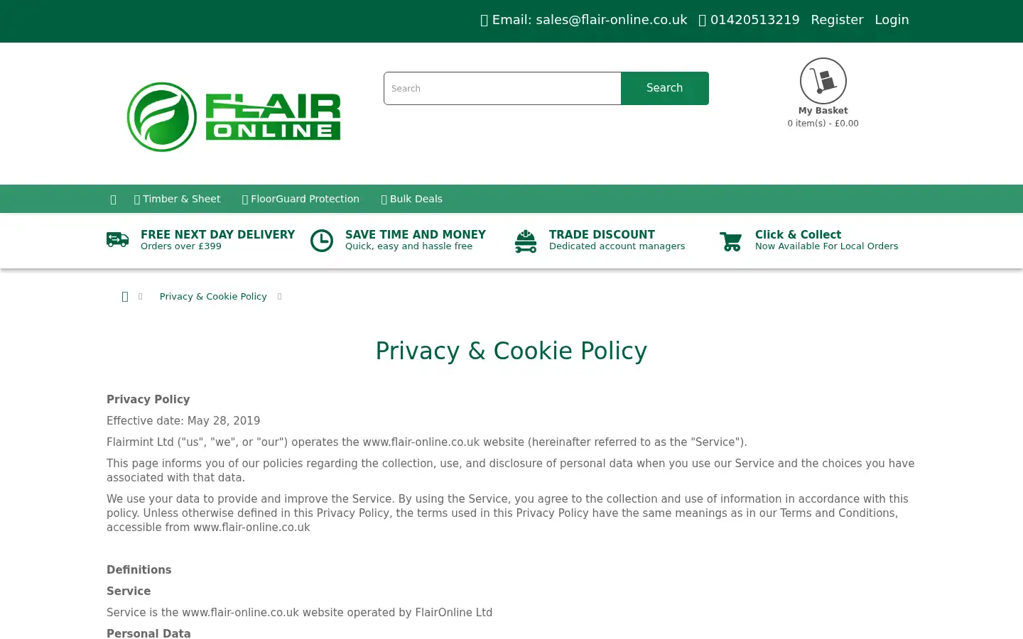 Screenshot of flair-online.co.uk