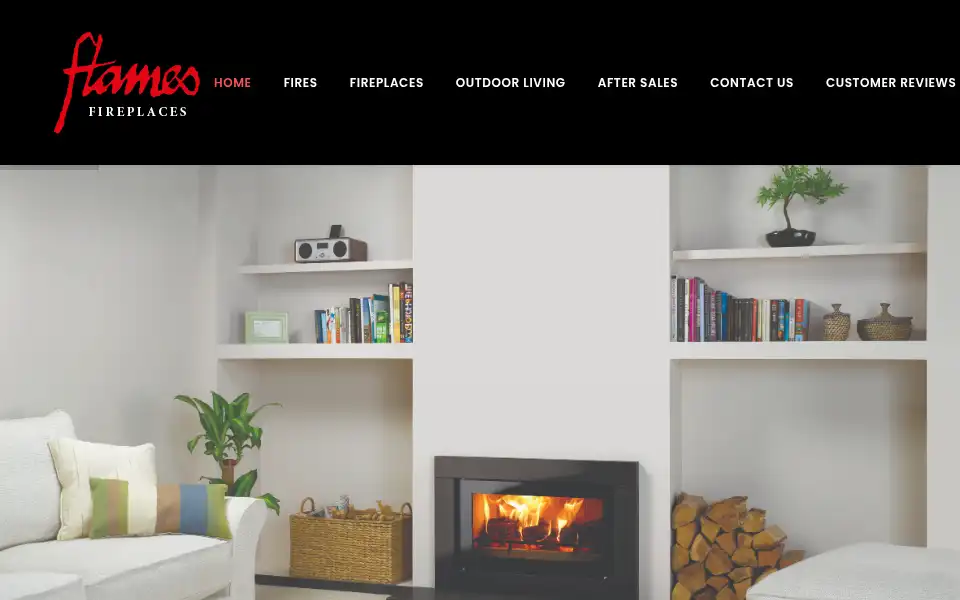 Screenshot of flames-fireplaces.co.uk