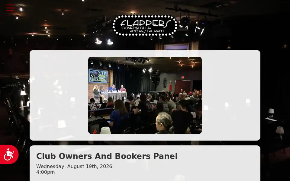 Screenshot of flapperscomedy.com