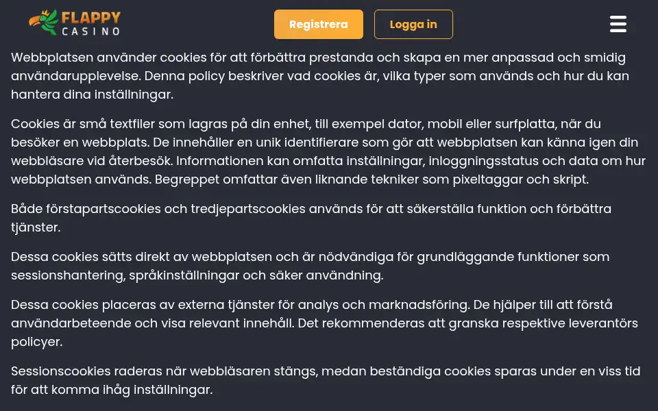 Screenshot of flappy-casino.se.net