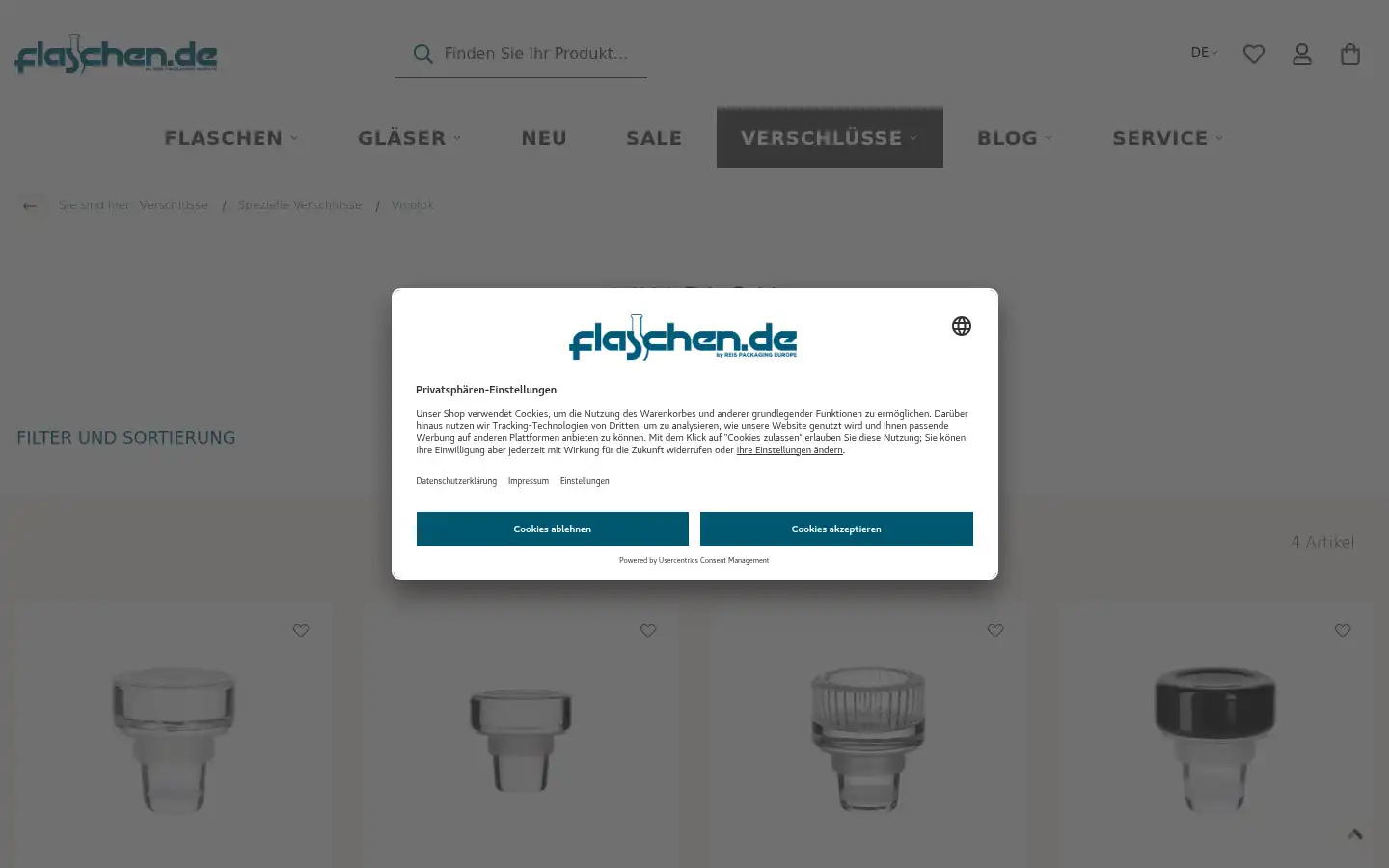 Screenshot of flaschen.de