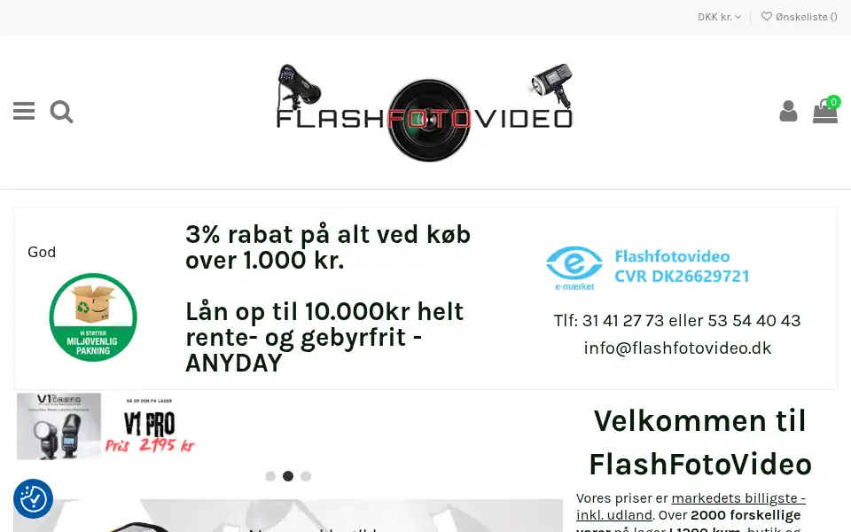 Screenshot of flashfotovideo.dk