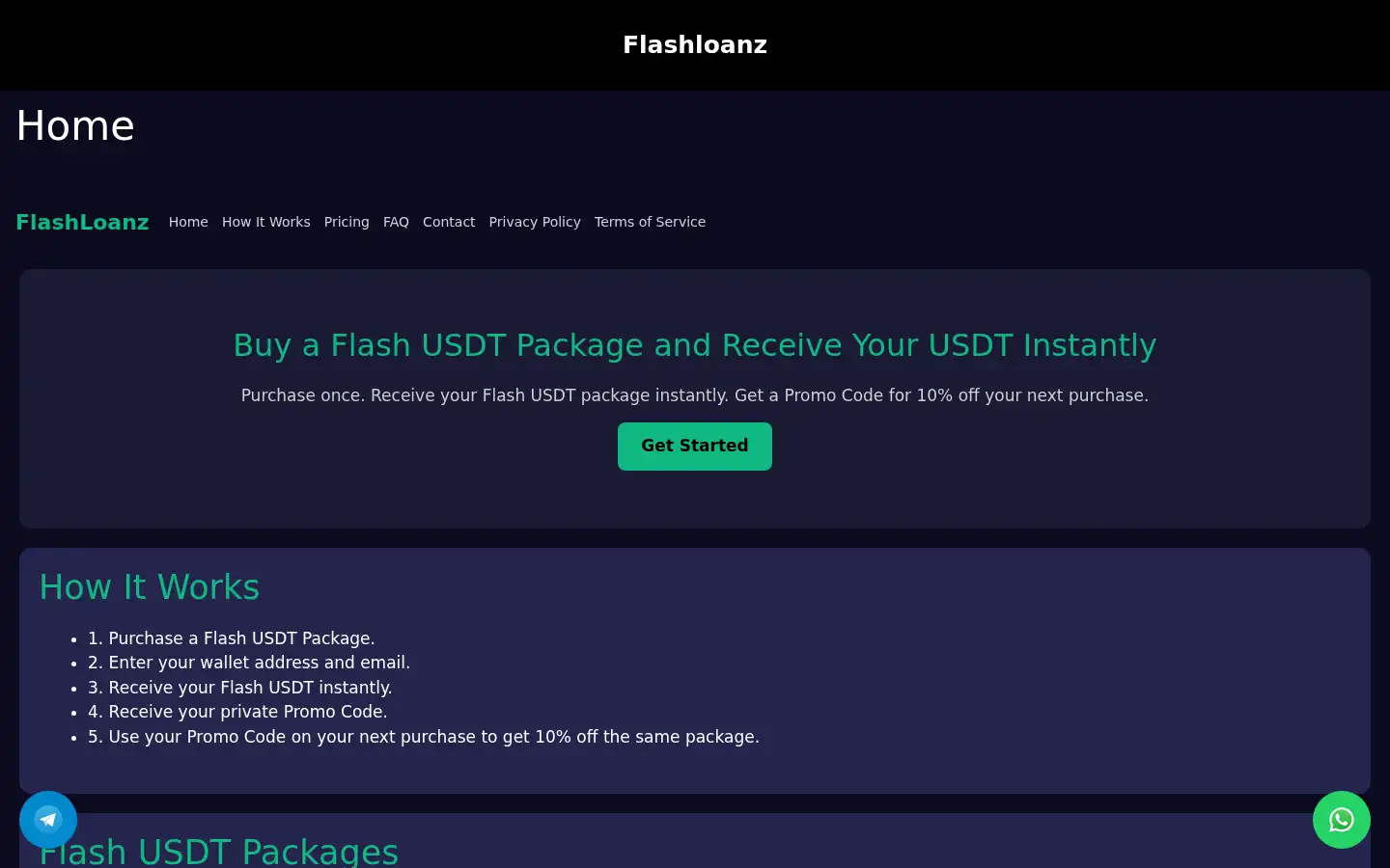 Screenshot of flashloanz.net