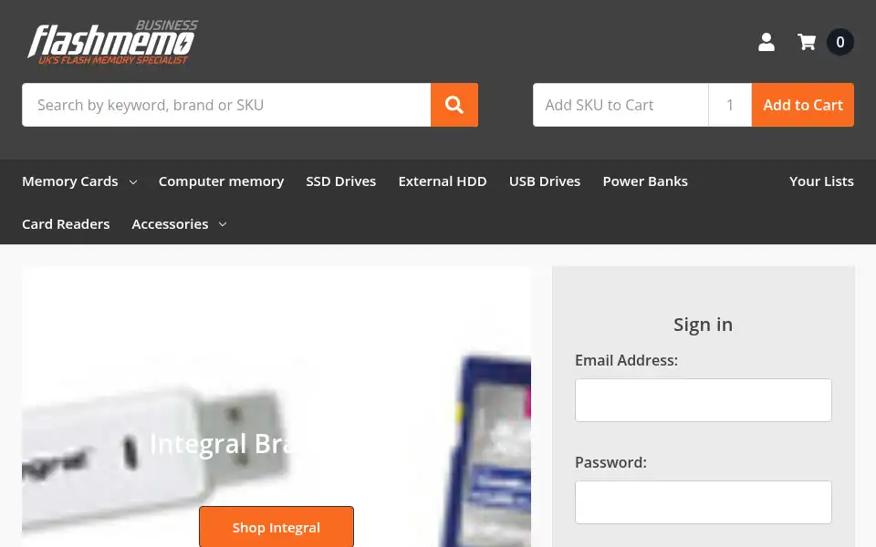 Screenshot of flashmemo-business.co.uk
