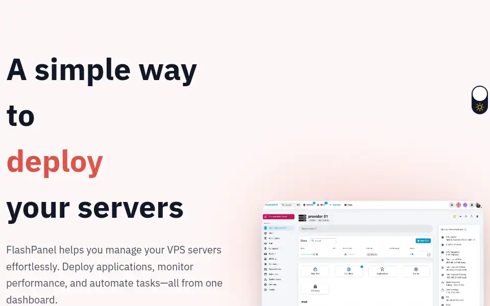 Screenshot of flashvps.dev