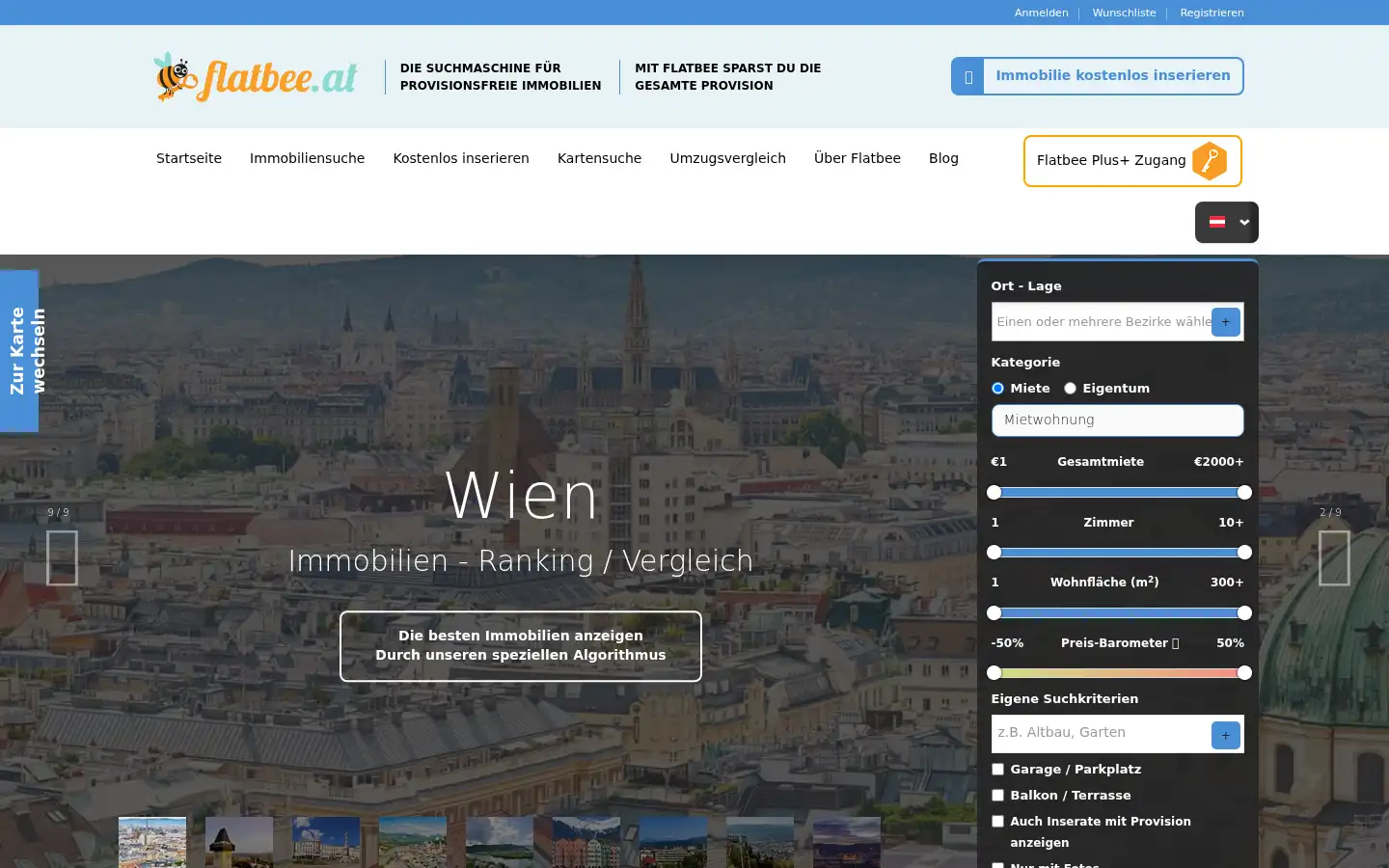 Screenshot of flatbee.at