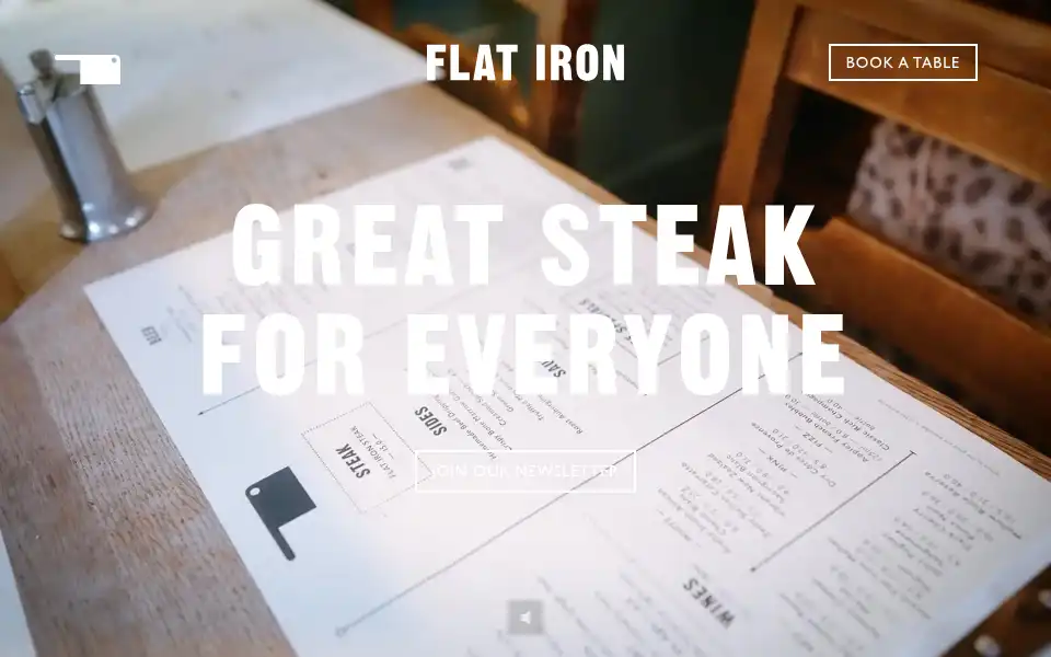Screenshot of flatironsteak.co.uk