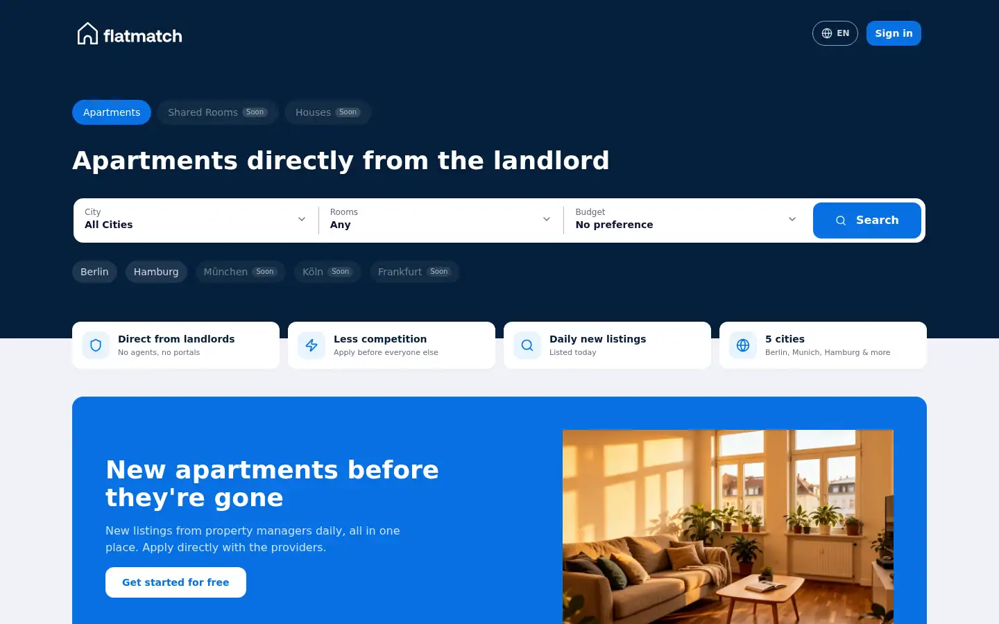 Screenshot of flatmatch.de