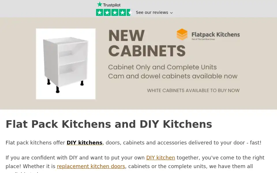 Screenshot of flatpackkitchens.co.uk