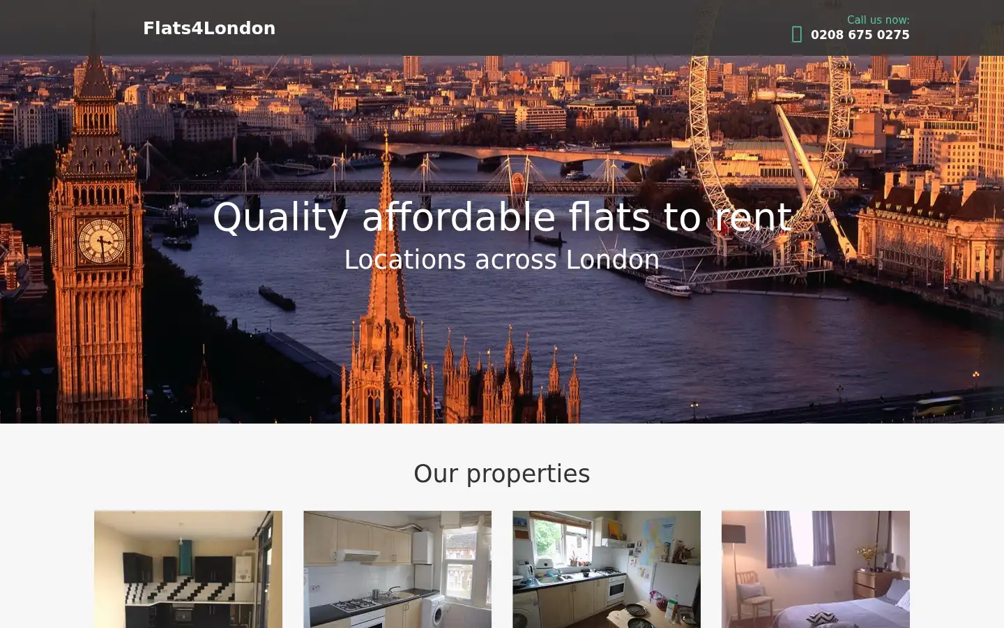 Screenshot of flats4london.co.uk