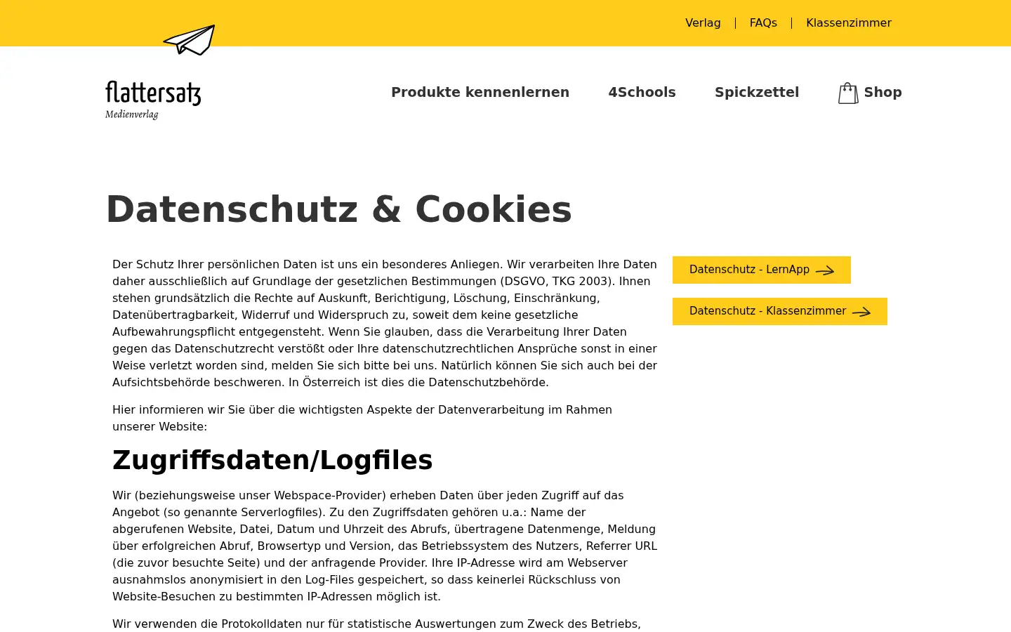 Screenshot of flattersatz.at