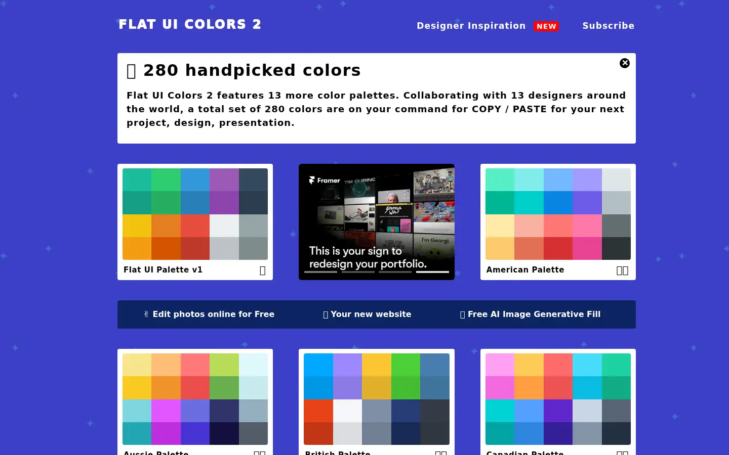 Screenshot of flatuicolors.com