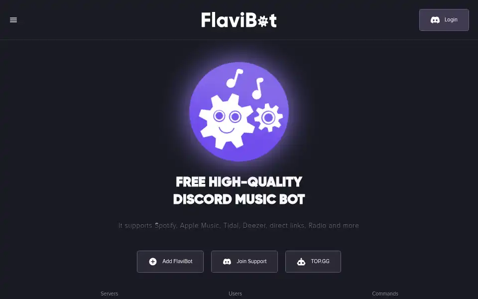 Screenshot of flavibot.xyz
