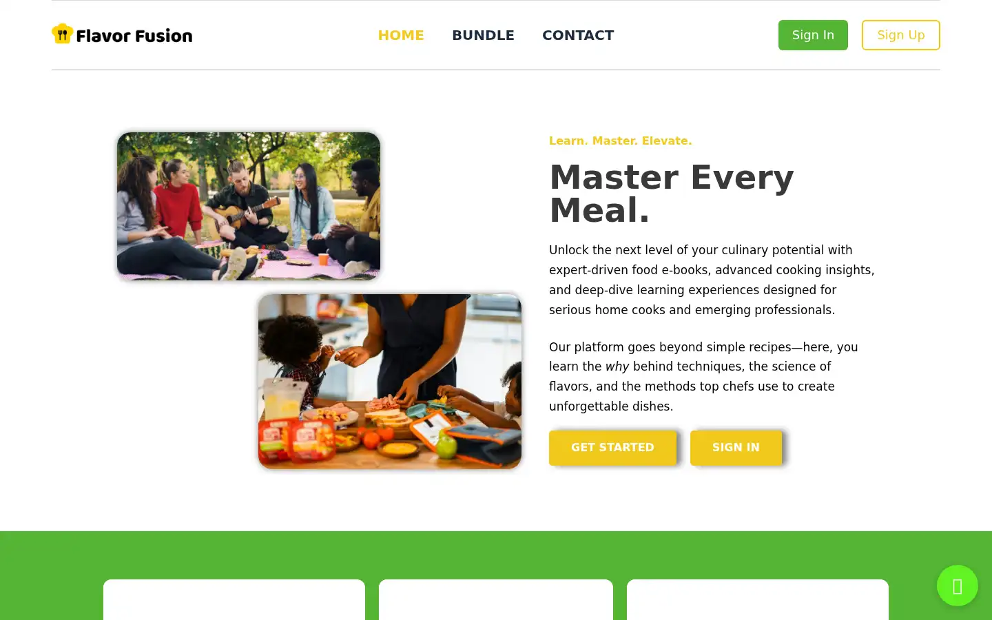Screenshot of flavor-fusion.com