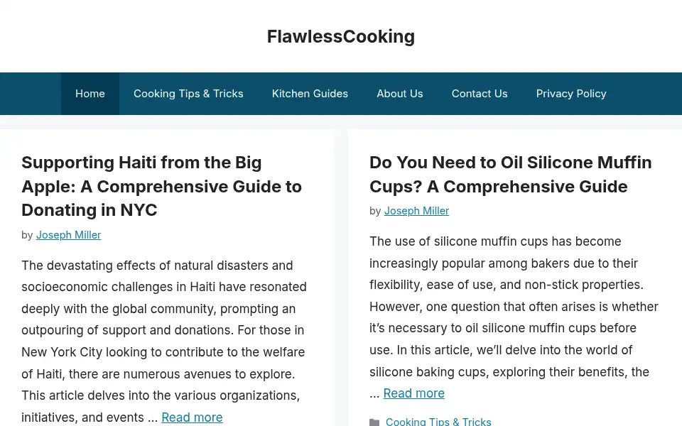 Screenshot of flawlesscooking.com