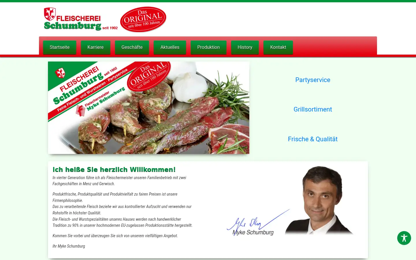 Screenshot of fleischerei-partyservice-schumburg.de