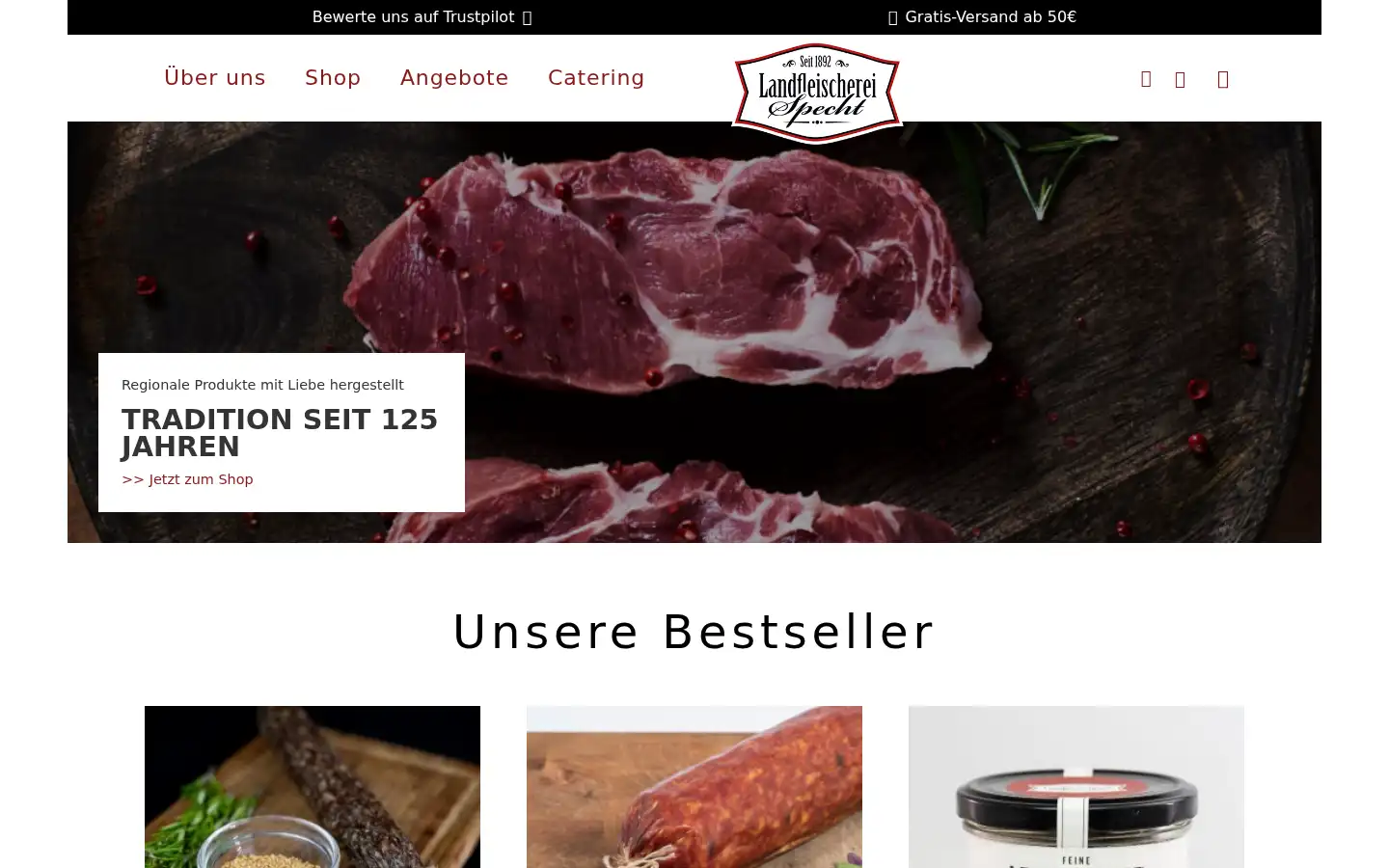 Screenshot of fleischerei-specht.de