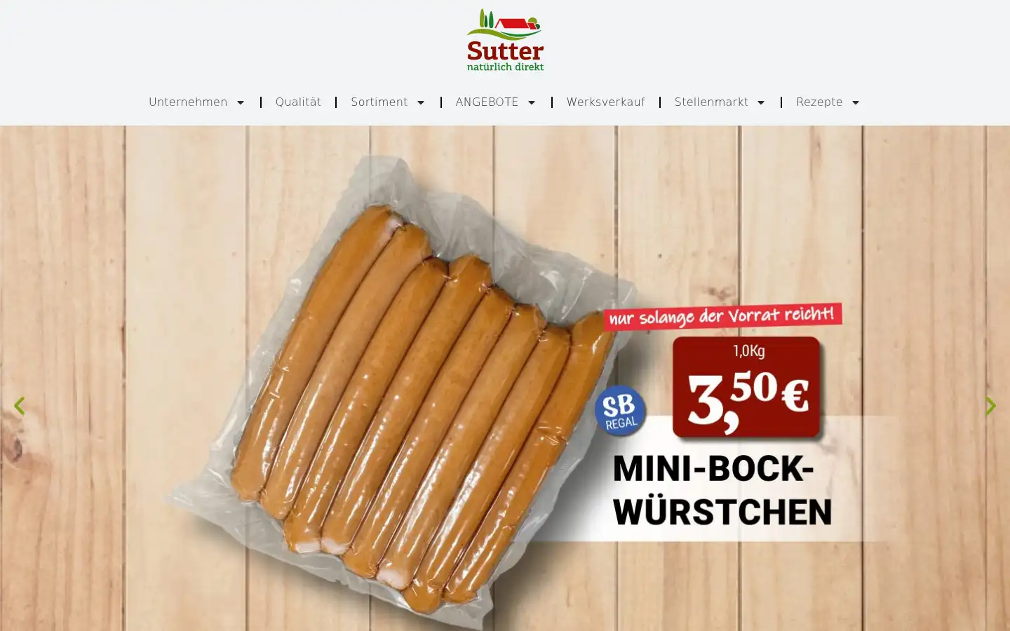 Screenshot of fleischwaren-sutter.de