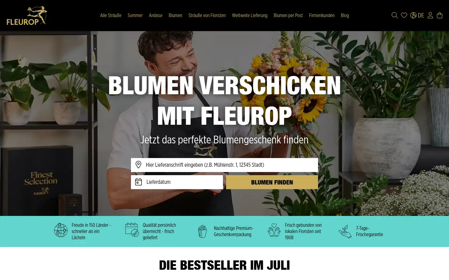 Screenshot of fleurop.com