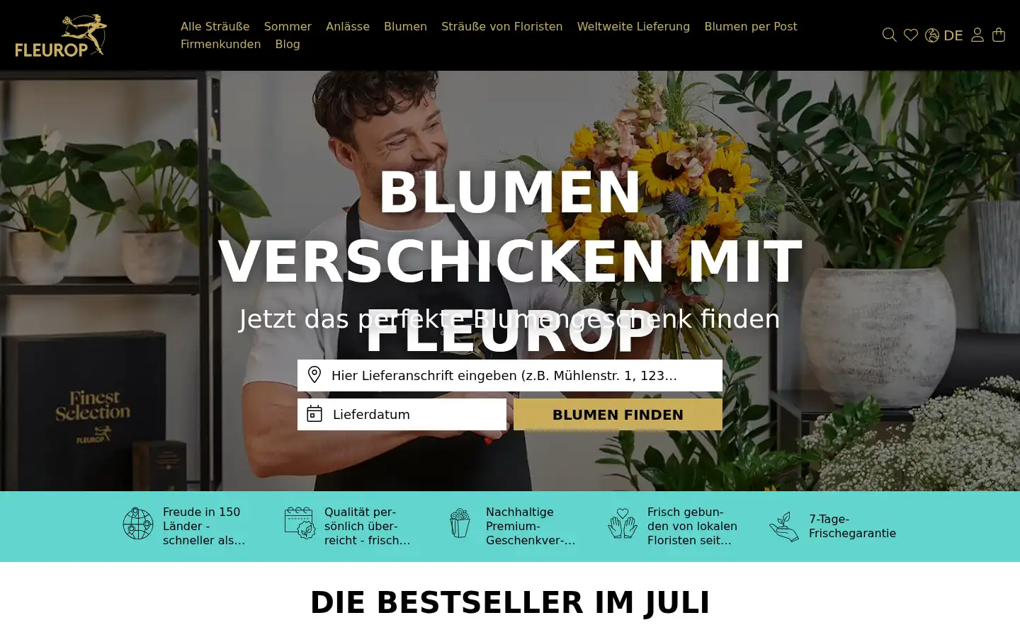 Screenshot of fleurop.de