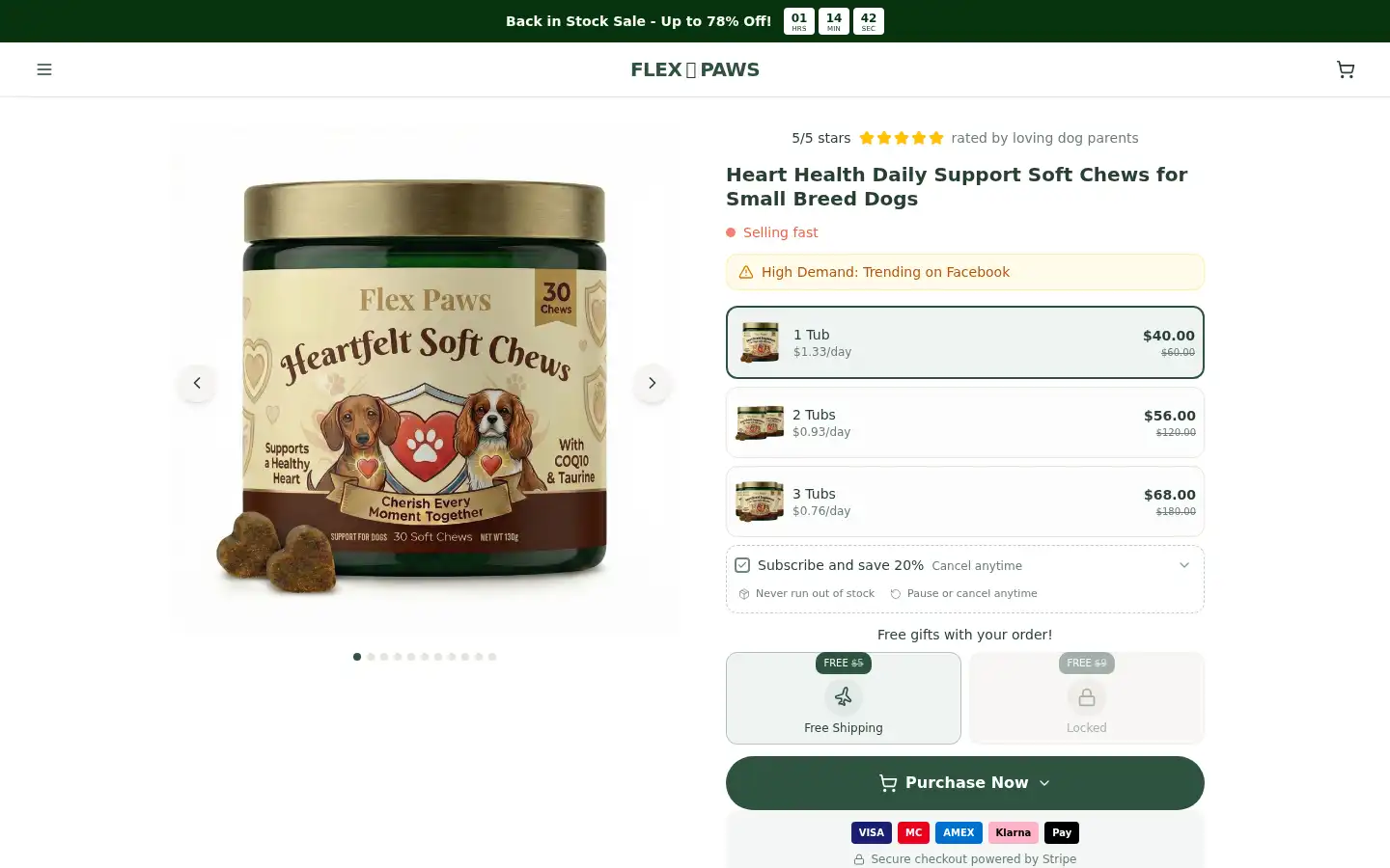 Screenshot of flex-paws.com
