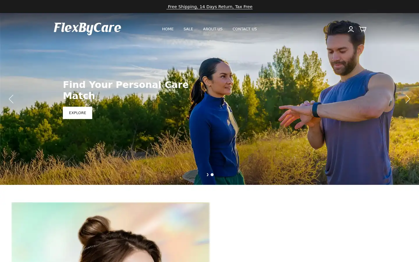 Screenshot of flexbycare.uk
